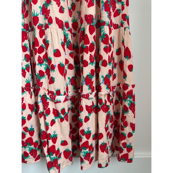 Betsy Johnson Dress Strawberry Fields Tiered Summer Maxi Puff Sleeve - Picture 6 of 10